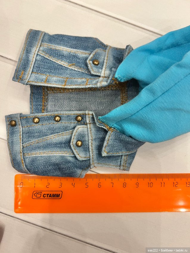 Аутфит джинсовый на кукол с юбкой