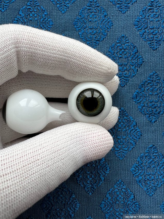 Антикварные глаза, живой взгляд, стекло Лауша - лот 3636 - 21/13 мм (фото 2)