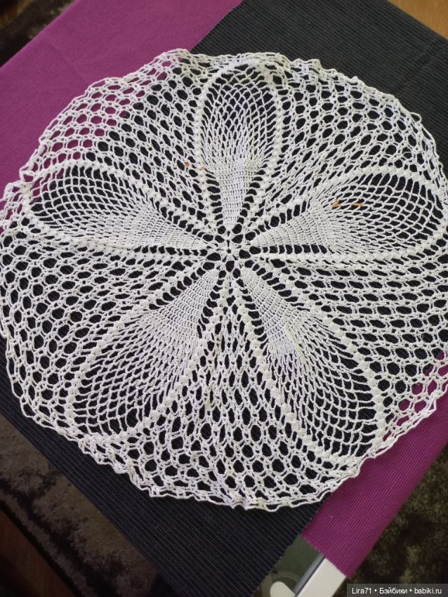 Салфетка круглая вязанная из хлопка