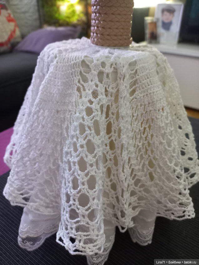 Салфетка круглая вязанная из хлопка (фото 2)