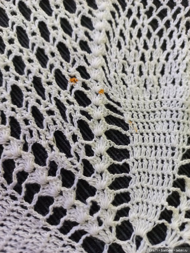 Салфетка круглая вязанная из хлопка (фото 5)