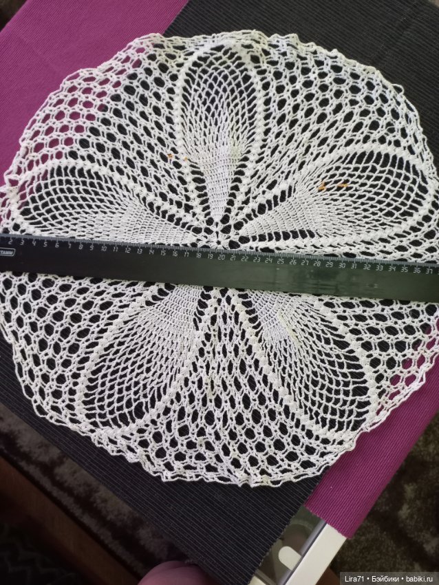 Салфетка круглая вязанная из хлопка (фото 3)