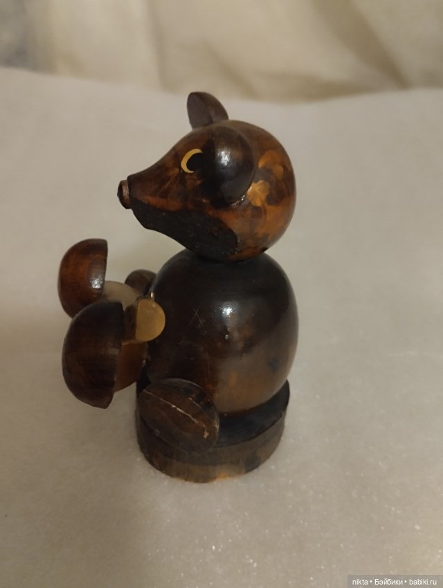 Деревянная игрушка СССР Медведь музыкант, с балалайкой (фото 4)