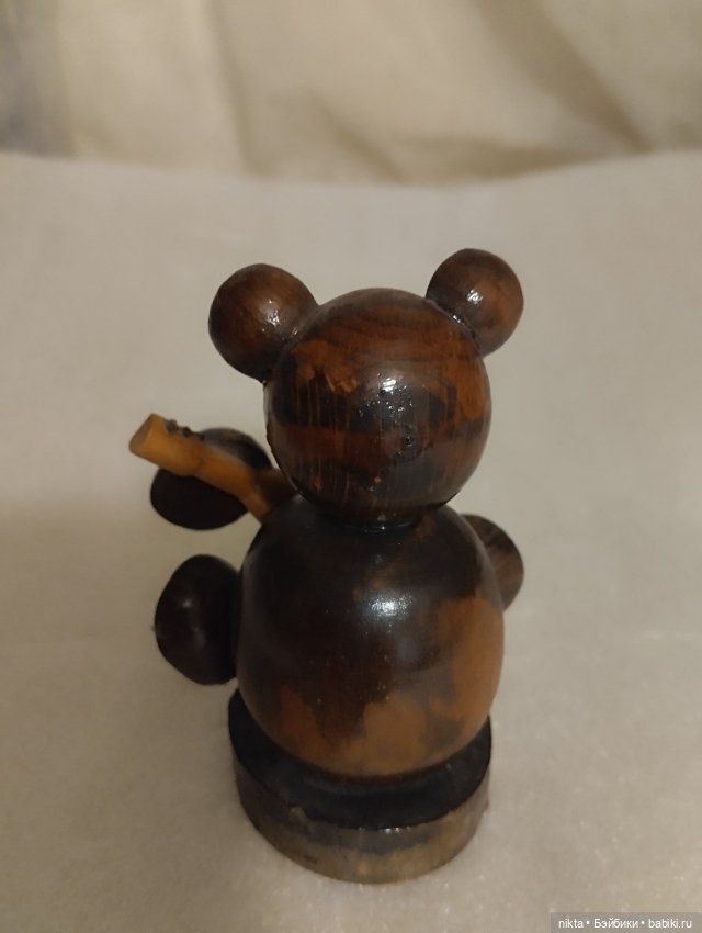 Деревянная игрушка СССР Медведь музыкант, с балалайкой (фото 3)