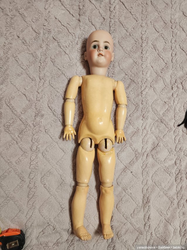 Большая антикварная кукла Хальбиг Хандверк без молда, 70 см