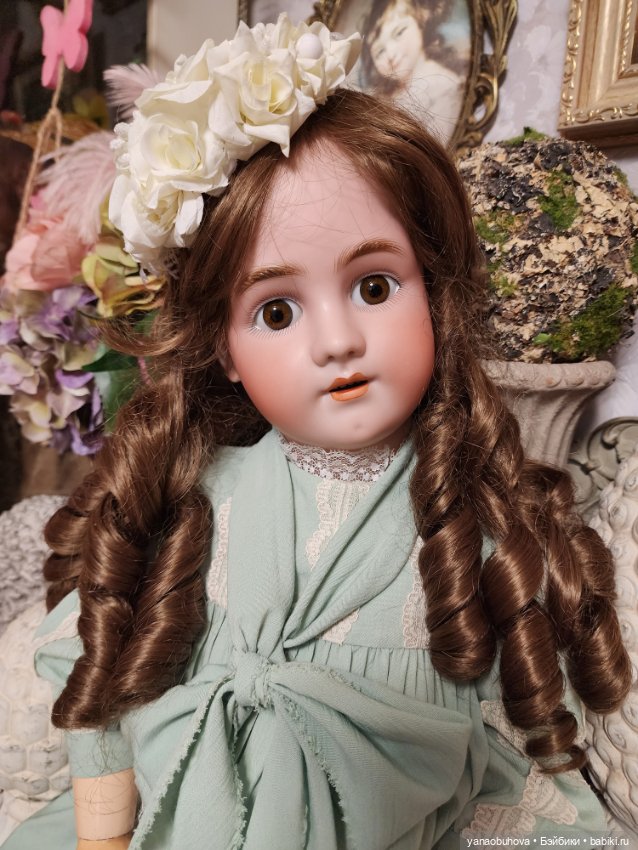 Большая антикварная кукла Хальбиг Хандверк без молда, 70 см