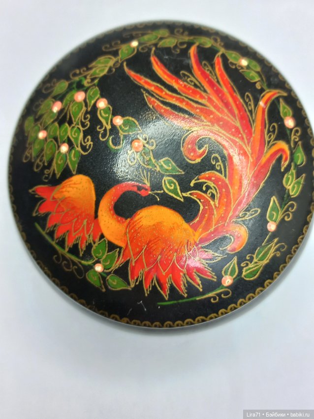 Шкатулочка винтажная лаковая из металла (фото 2)