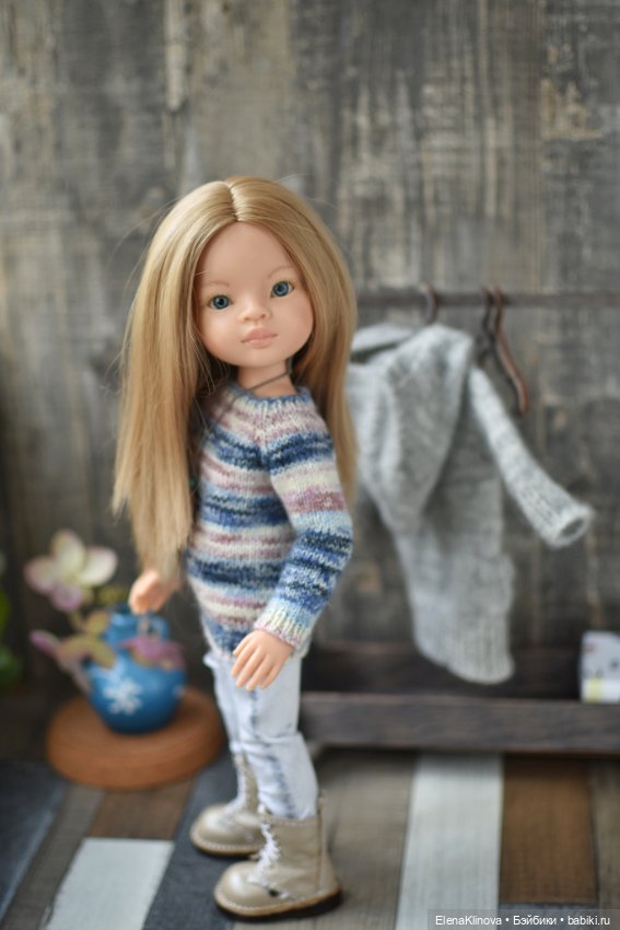 Мастер-класс по вязанию "Удобный свитер" для кукол Paola Reina 32 см