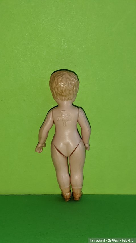 Довоенная целлулоидная куколка Minerva с голубыми глазками, высота 9 см (фото 3)