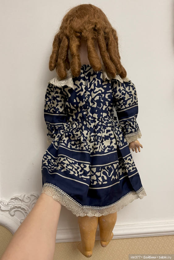 Шелковое платье для антикварной куклы (фото 2)