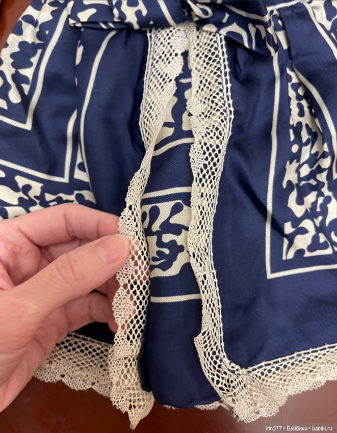 Шелковое платье для антикварной куклы (фото 6)