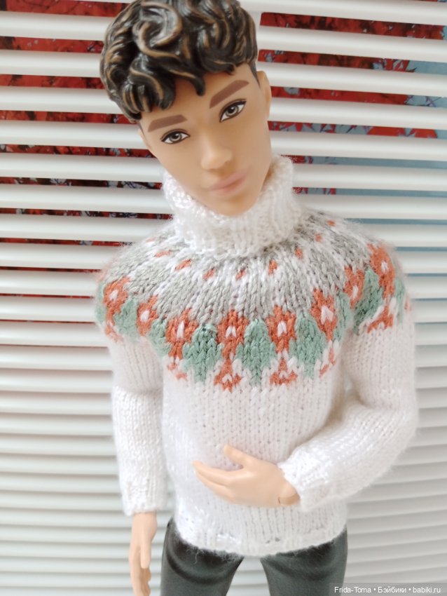 Свитер лопапейса для Кена Интегрити барби жаккард бесшовный (фото 5)