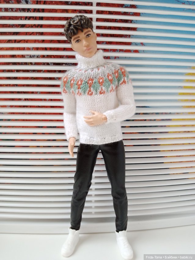 Свитер лопапейса для Кена Интегрити барби жаккард бесшовный (фото 6)