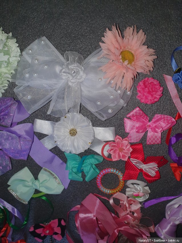 Большой лот-банты,заколки,резинки,ленты (фото 8)