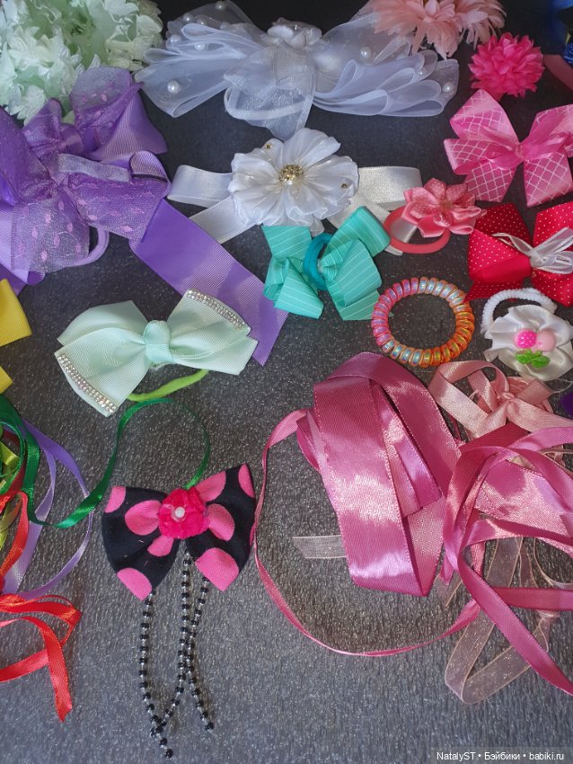 Большой лот-банты,заколки,резинки,ленты (фото 6)