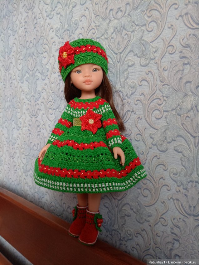 Рождественский наряд для кукол Paola Reina и им подобных (фото 2)