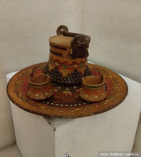 Комплект деревянной посуды для кукольного интерьера (фото 2)