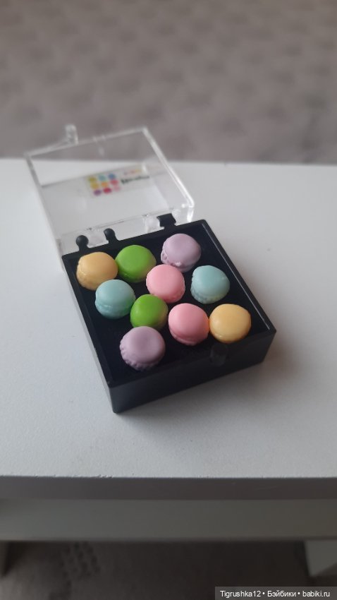 Набор пирожных макарон — Миниатюра для кукол (фото 2)