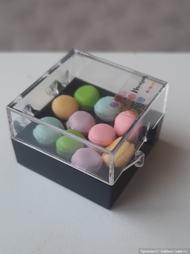 Набор пирожных макарон — Миниатюра для кукол