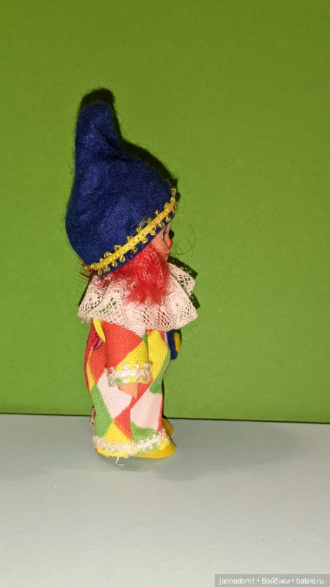 Куколка ГДР, клоун, родной аутфит, высота 10 см (фото 2)