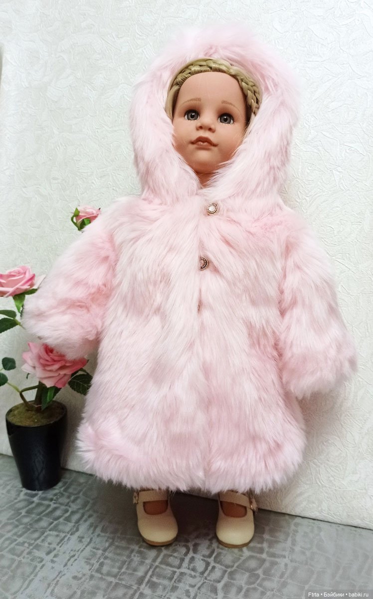 Розовая шубка для кукол Готц (фото 4)