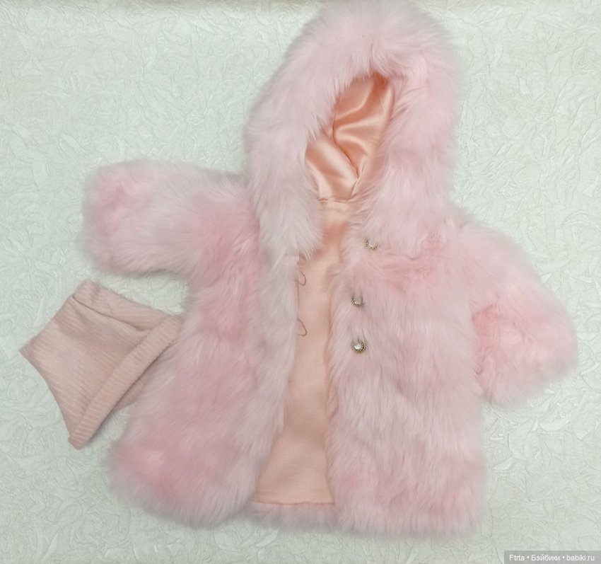 Розовая шубка для кукол Готц (фото 5)