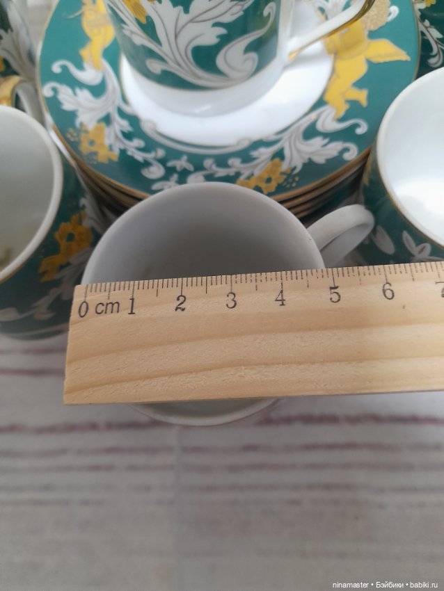 Чашечки и блюдца с ангелами для больших кукол (фото 3)