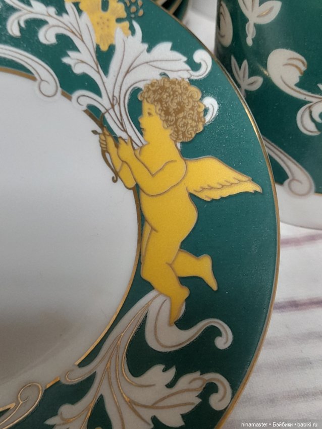 Чашечки и блюдца с ангелами для больших кукол (фото 8)