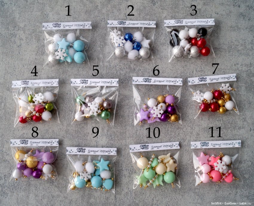 Наборы ёлочных игрушек №3 в масштабе 1:6 (фото 2)