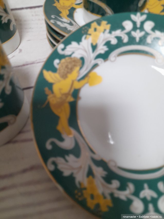 Чашечки и блюдца с ангелами для больших кукол (фото 7)