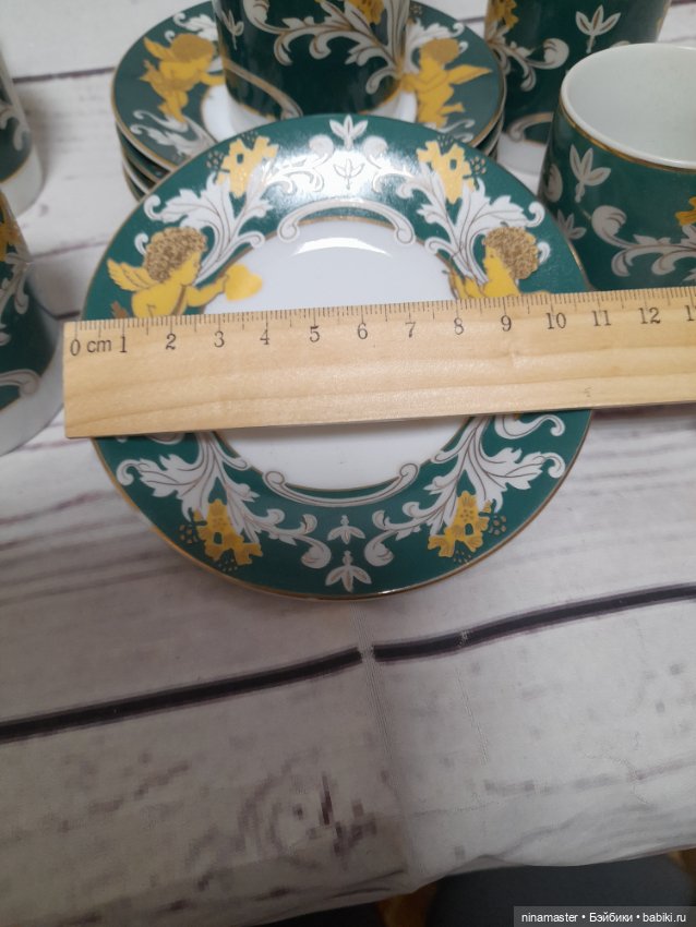 Чашечки и блюдца с ангелами для больших кукол (фото 6)