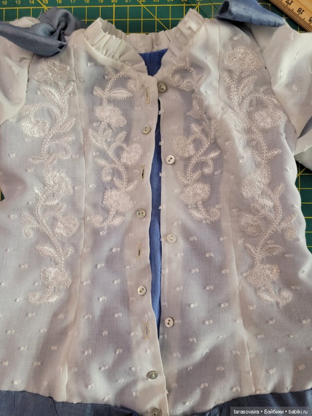 Хлопковое платье для куклы 62-65 см (фото 7)