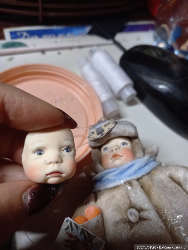 Личики для ватной елочной игрушки