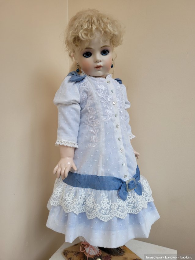 Хлопковое платье для куклы 62-65 см (фото 5)