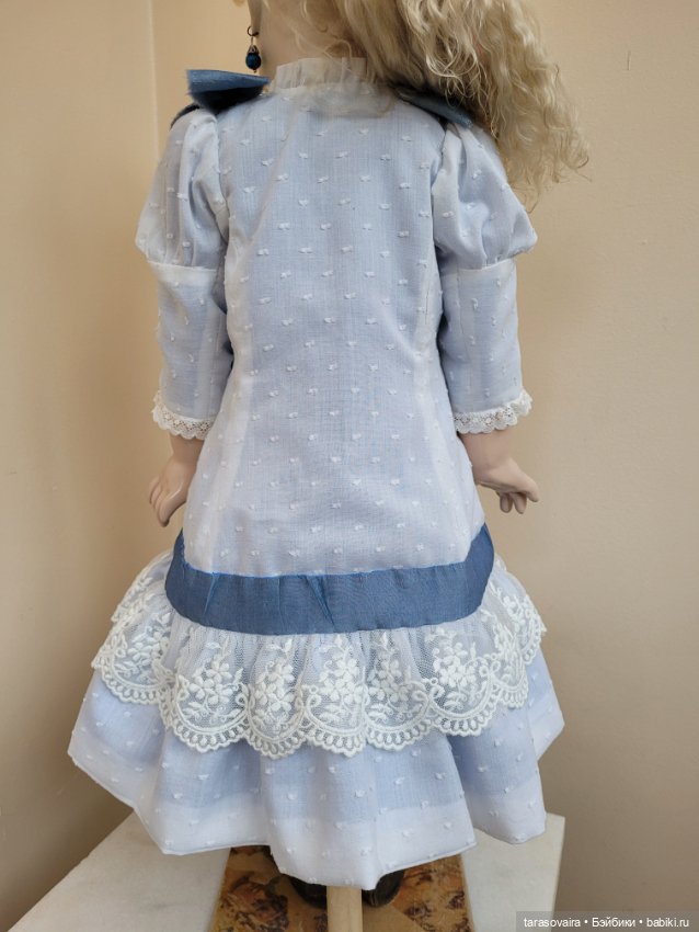 Хлопковое платье для куклы 62-65 см (фото 3)