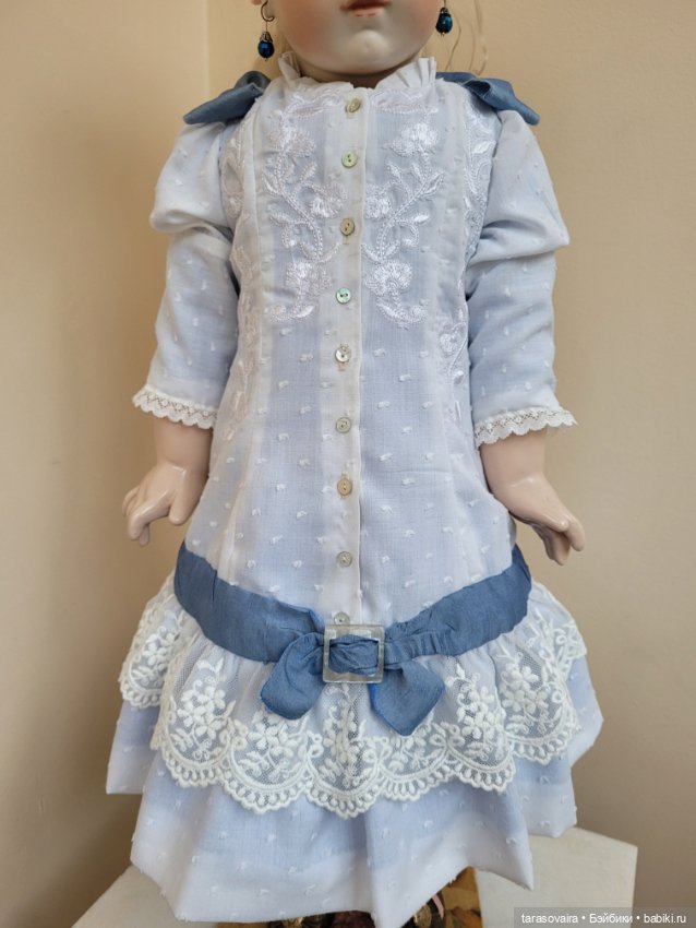 Хлопковое платье для куклы 62-65 см (фото 4)