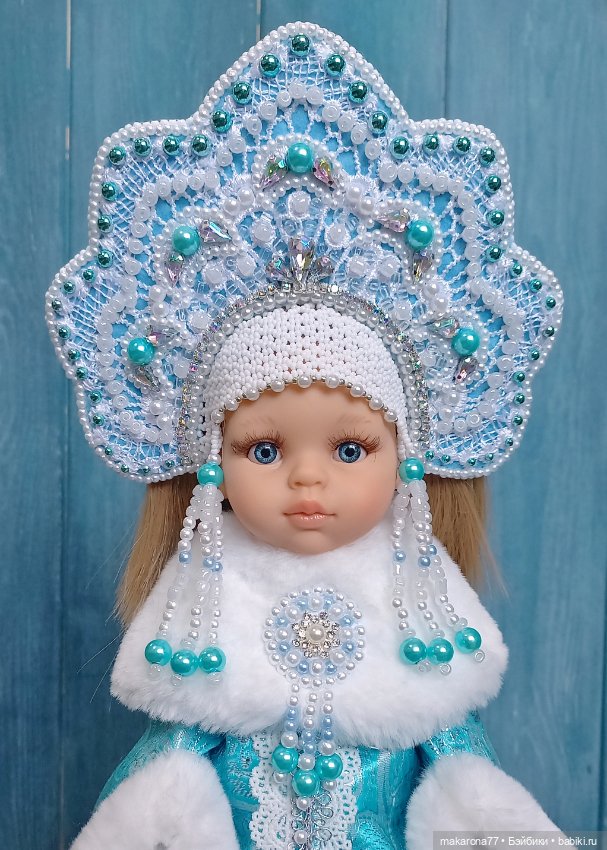 Костюм "Снегурочка в кокошнике" для кукол Паола Рейна 32 см (фото 4)