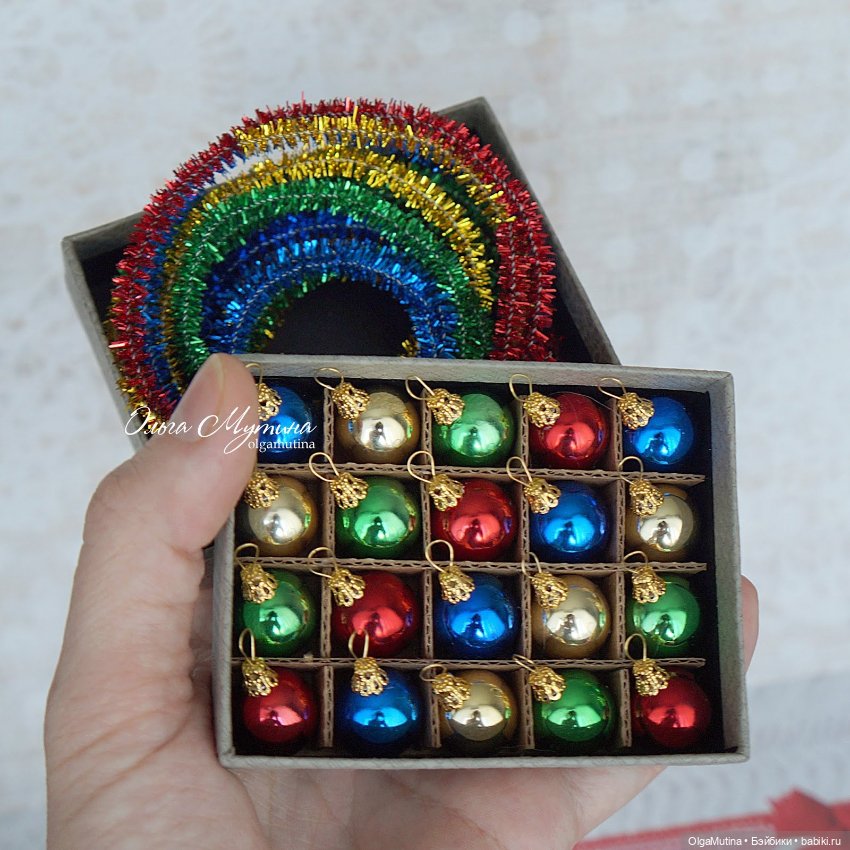 Ёлочные игрушки - шары 1:6 (4 шт) (фото 8)