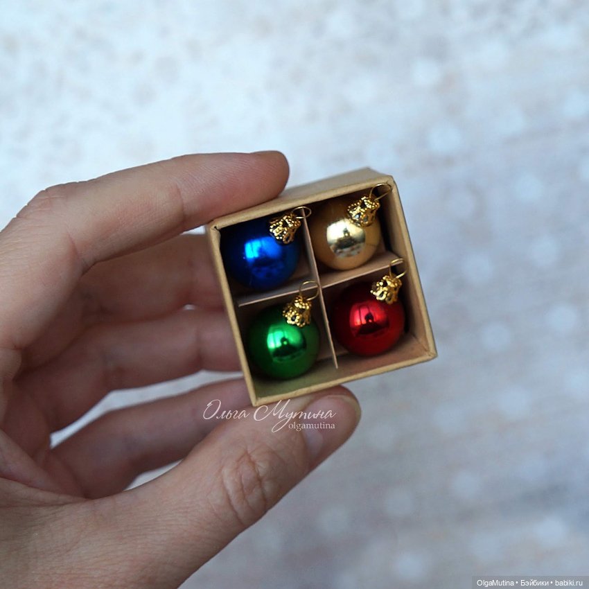 Ёлочные игрушки - шары 1:6 (4 шт) (фото 6)