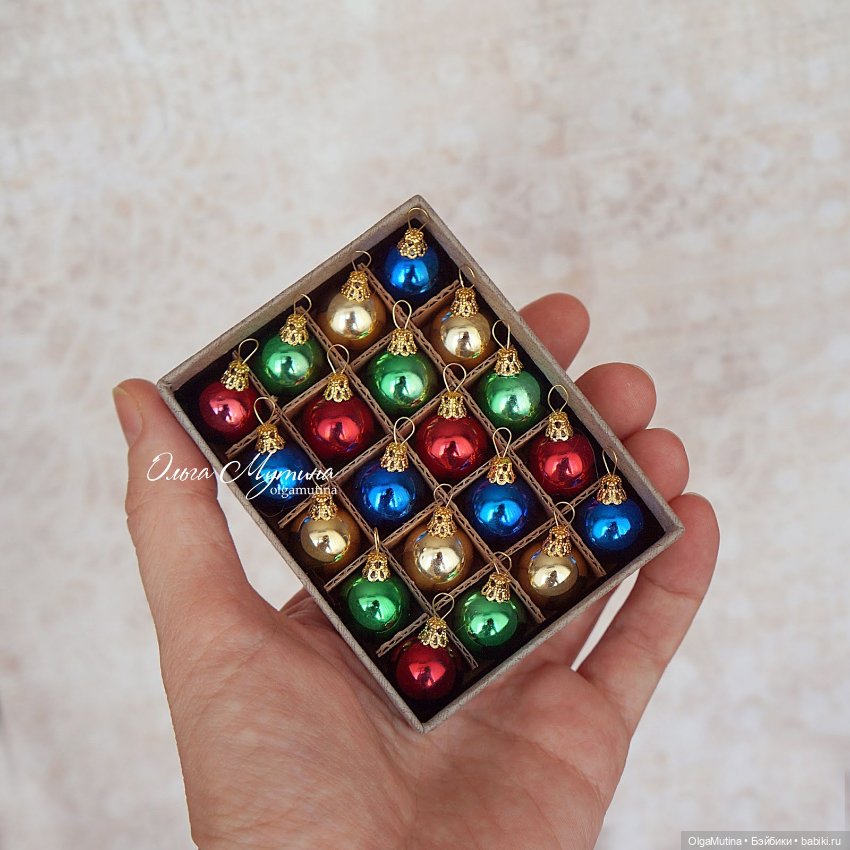 Ёлочные игрушки - шары 1:6 (4 шт) (фото 9)