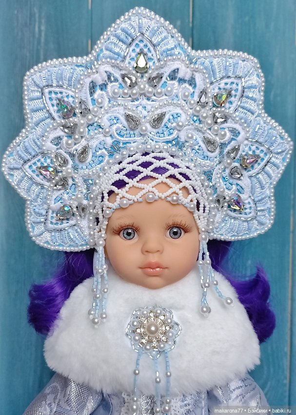 Костюм "Снегурочка в кокошнике" для кукол Паола Рейна 32 см (фото 3)