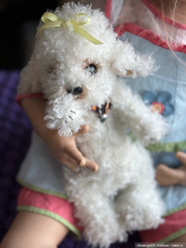 Милый белый щеночек — Авторские игрушки (фото 5)