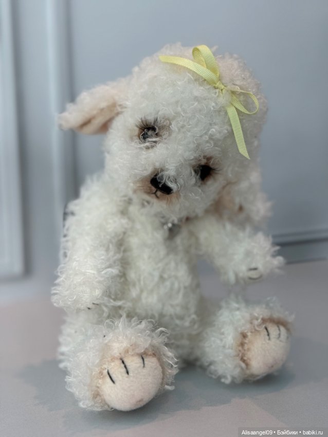 Милый белый щеночек — Авторские игрушки