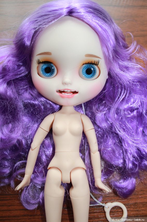 Кукла Блайз (Blythe) ТБЛ, скнтон normal, сиреневые волосы, с зубками (фото 4)