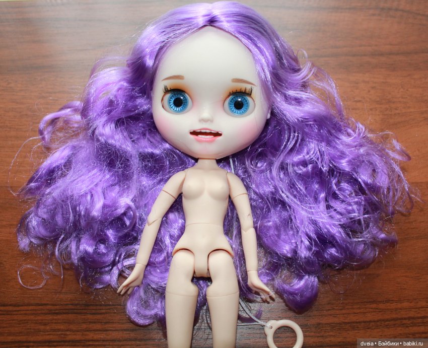 Кукла Блайз (Blythe) ТБЛ, скнтон normal, сиреневые волосы, с зубками (фото 3)