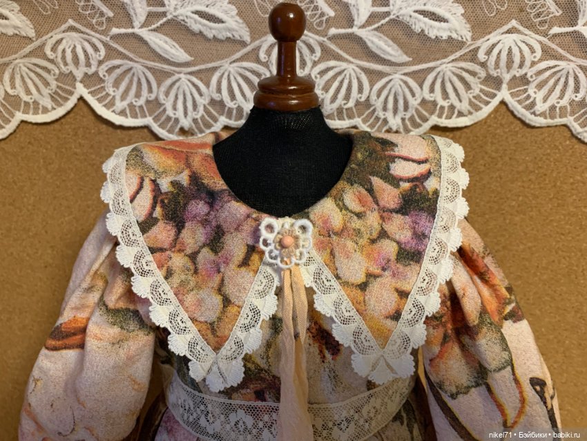 Романтичное платье для большой куклы (фото 7)