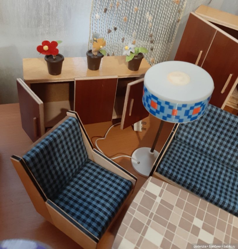 Мебель для кукол 1/12, примерно 12-15 см. Гостиная+ спальня (фото 9)