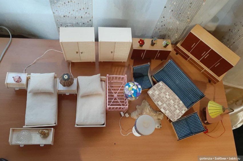 Мебель для кукол 1/12, примерно 12-15 см. Гостиная+ спальня (фото 2)