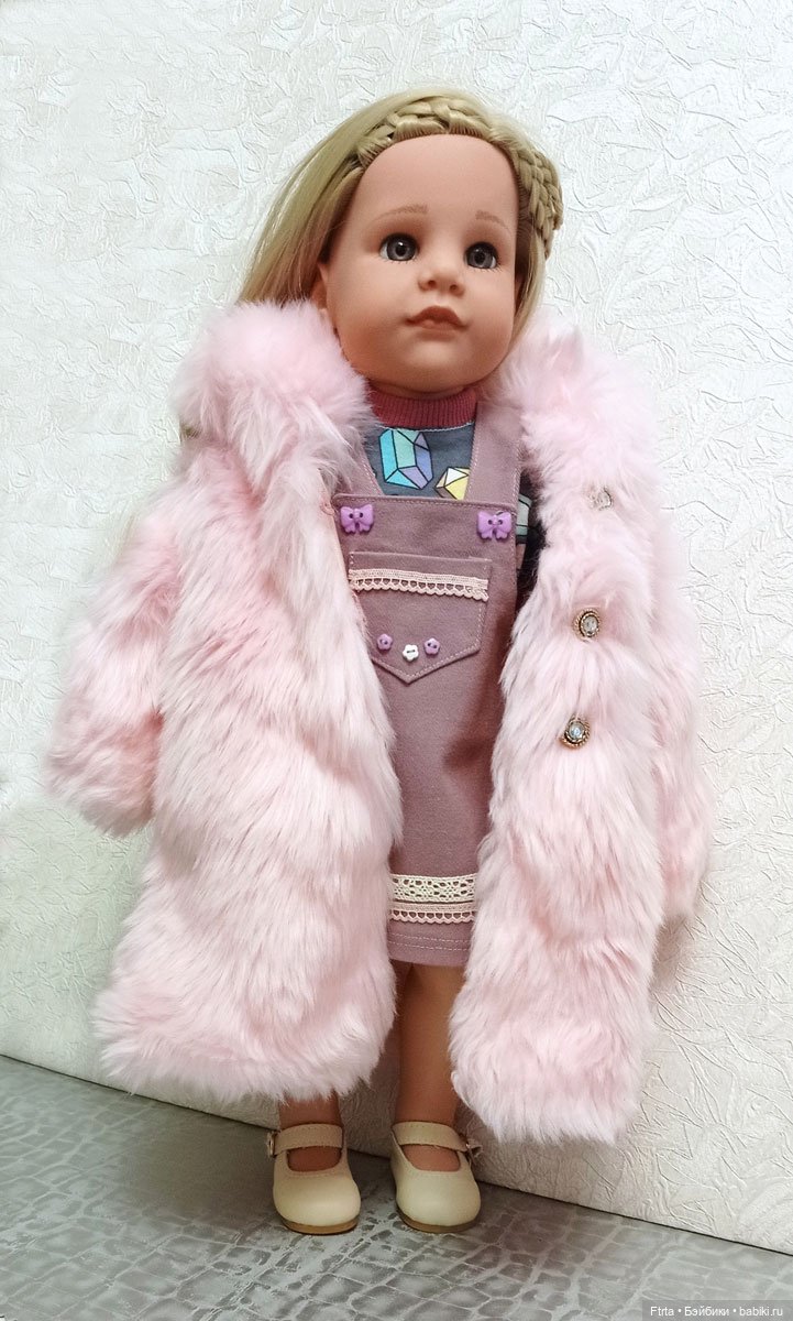 Розовая шубка для кукол Готц (фото 7)