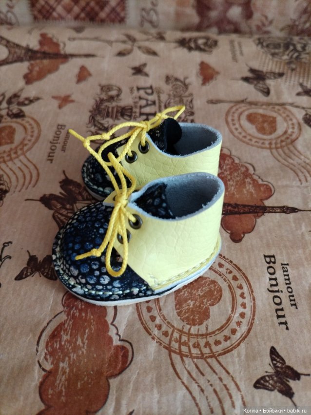 Новый комплект из пряжи пух норки с ботиночками (фото 3)